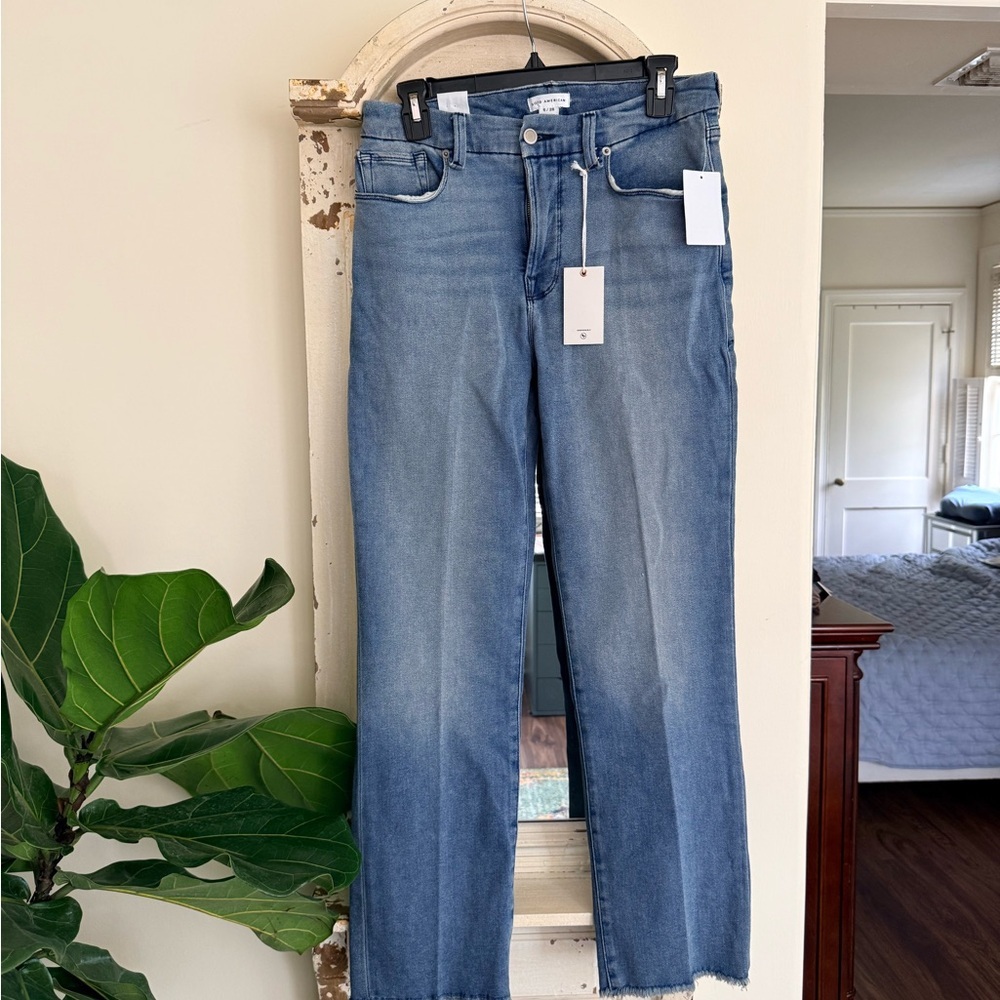 NWT Good American Split Pocket Straight Leg Jeans Size 6/28 - Picture 11 of 11